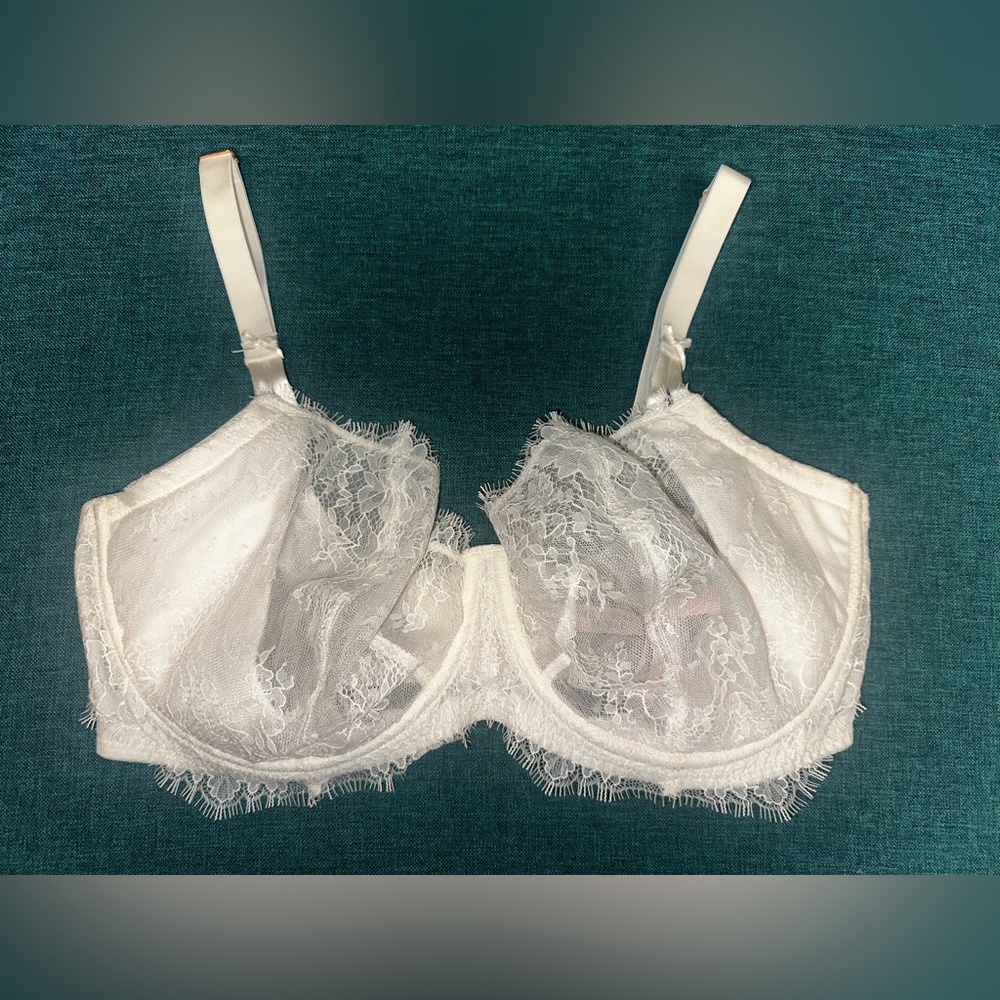 Victoria's Secret Dream Cream Lace Push Up Without Padding UW Bra 38DDD NWOT